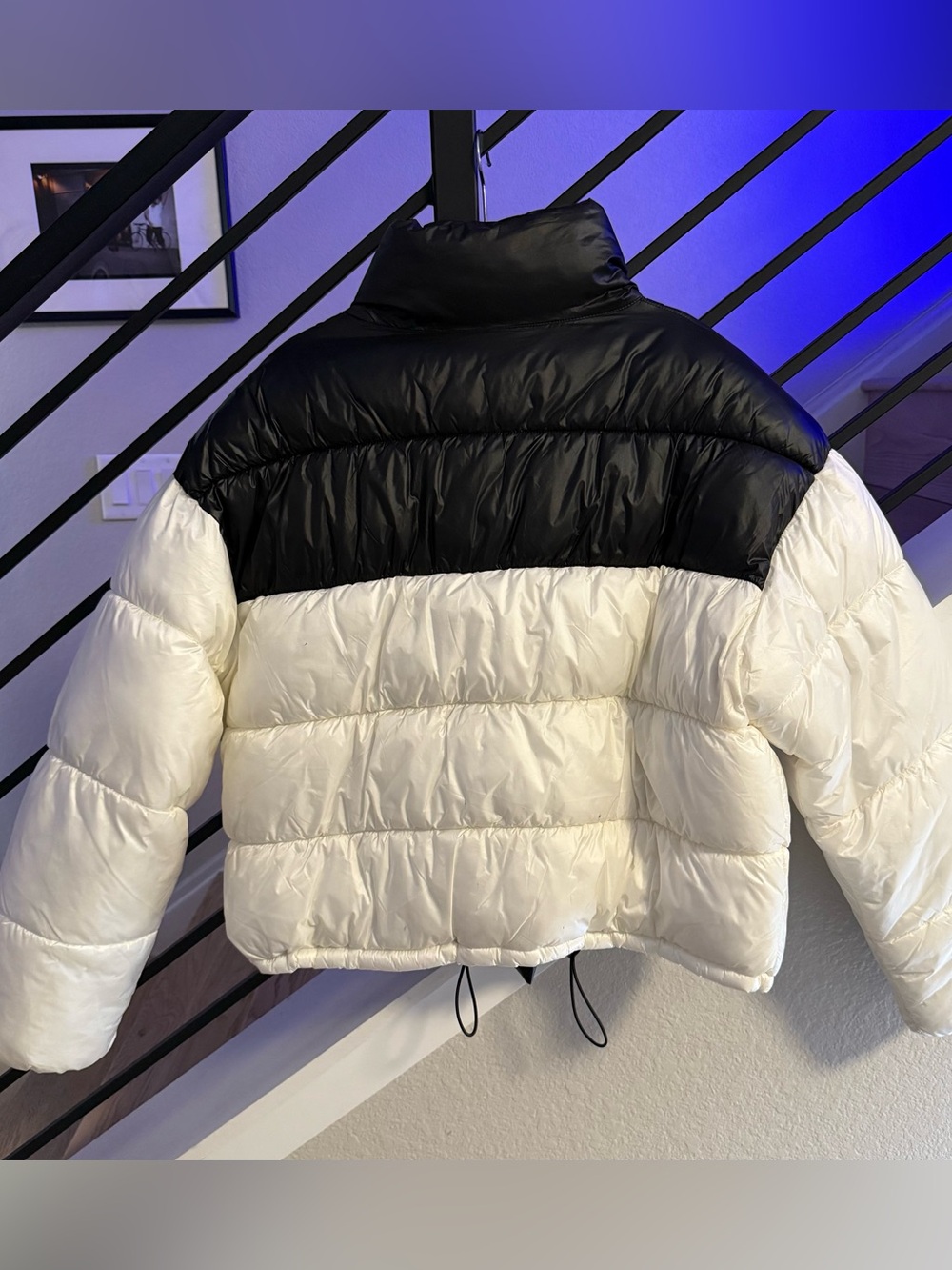 NWOT H&M Cream/Block-Coloured Puffer Jacket Size M - Picture 8 of 10